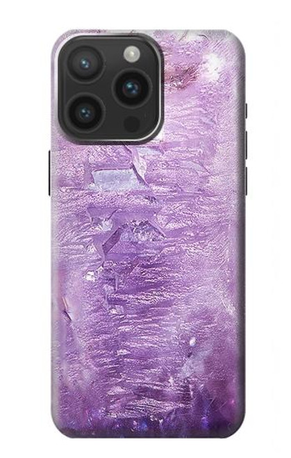 S2690 アメジスト結晶グラフィックプリント Amethyst Crystals Graphic Printed iPhone 15 Pro Max バックケース、フリップケース・カバー