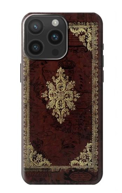 S3014 ヴィンテージマップブックカバー Vintage Map Book Cover iPhone 15 Pro Max バックケース、フリップケース・カバー