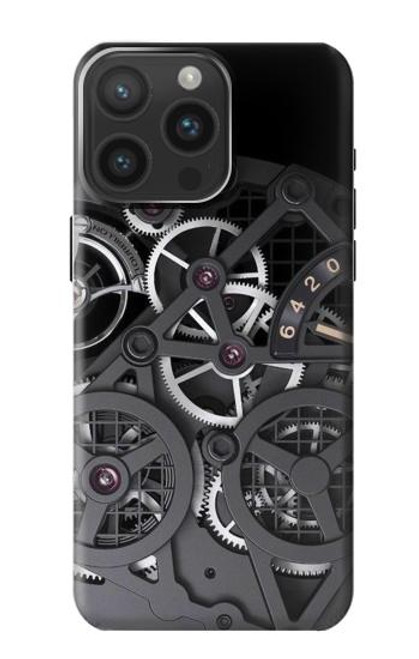 S3176 時計の中 Inside Watch Black iPhone 15 Pro Max バックケース、フリップケース・カバー