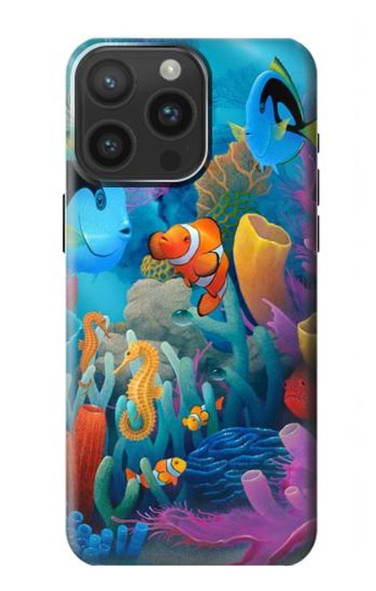 S3227 水中の世界の漫画 Underwater World Cartoon iPhone 15 Pro Max バックケース、フリップケース・カバー