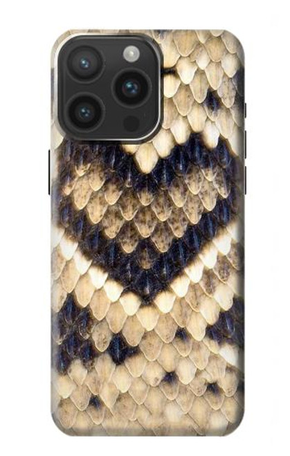 S3417 ダイヤモンドガラガラヘビグラフィックプリント Diamond Rattle Snake Graphic Print iPhone 15 Pro Max バックケース、フリップケース・カバー