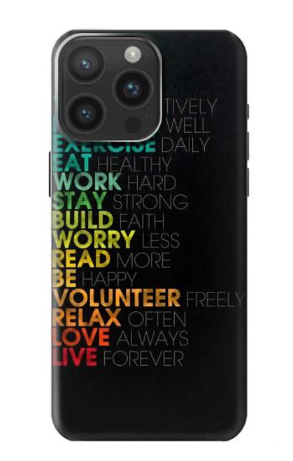 S3523 ポジティブな言葉 Think Positive Words Quotes iPhone 15 Pro Max バックケース、フリップケース・カバー