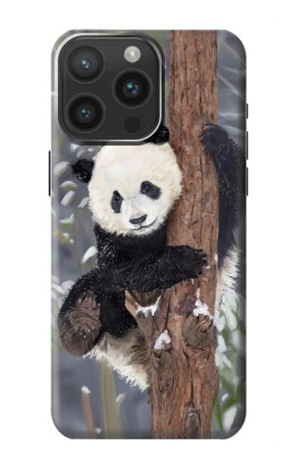 S3793 かわいい赤ちゃん雪パンダのペイント Cute Baby Panda Snow Painting iPhone 15 Pro Max バックケース、フリップケース・カバー