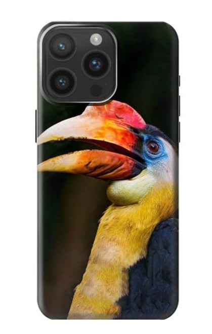 S3876 カラフルなサイチョウ Colorful Hornbill iPhone 15 Pro Max バックケース、フリップケース・カバー