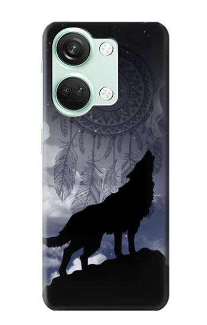 S3011 ドリームキャッチャーオオカミは 月にハウリング Dream Catcher Wolf Howling OnePlus Nord 3 バックケース、フリップケース・カバー