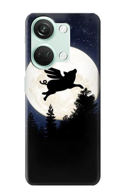 S3289 飛豚 満月 Flying Pig Full Moon Night OnePlus Nord 3 バックケース、フリップケース・カバー