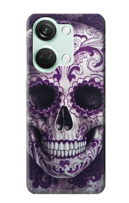 S3582 紫の頭蓋骨 Purple Sugar Skull OnePlus Nord 3 バックケース、フリップケース・カバー