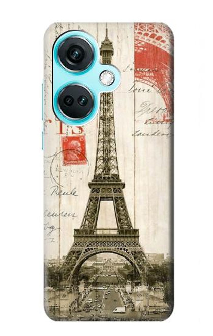 S2108 エッフェル塔パリポストカード Eiffel Tower Paris Postcard OnePlus Nord CE3 バックケース、フリップケース・カバー