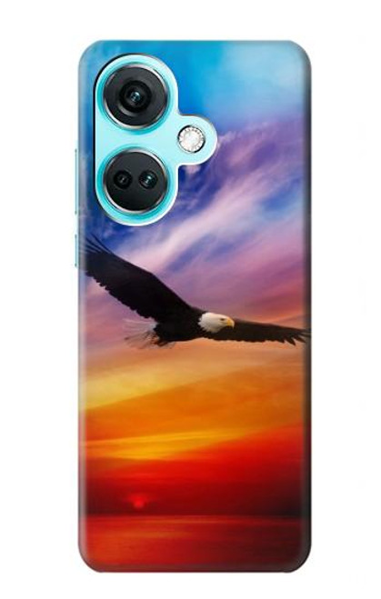 S3841 白頭ワシ カラフルな空 Bald Eagle Flying Colorful Sky OnePlus Nord CE3 バックケース、フリップケース・カバー