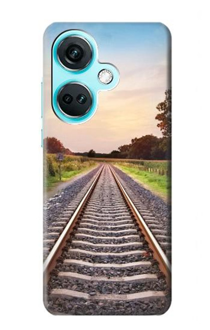 S3866 鉄道直線線路 Railway Straight Train Track OnePlus Nord CE3 バックケース、フリップケース・カバー