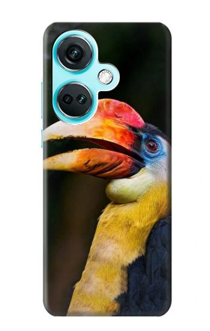 S3876 カラフルなサイチョウ Colorful Hornbill OnePlus Nord CE3 バックケース、フリップケース・カバー