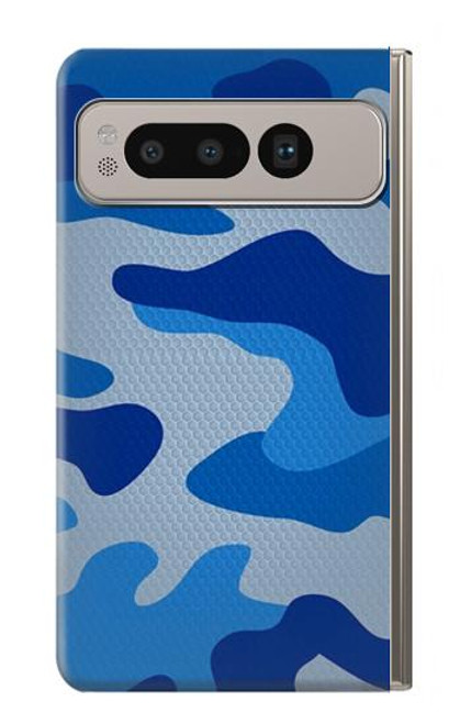 S2958 陸軍青迷彩 Army Blue Camo Camouflage Google Pixel Fold バックケース、フリップケース・カバー