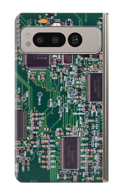 S3519 電子回路基板のグラフィック Electronics Circuit Board Graphic Google Pixel Fold バックケース、フリップケース・カバー