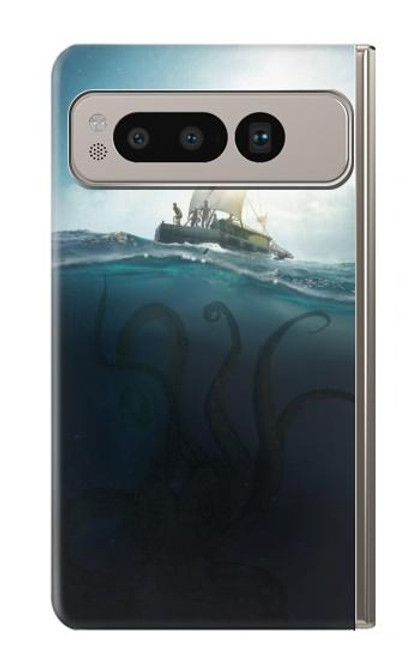 S3540 巨大なタコ Giant Octopus Google Pixel Fold バックケース、フリップケース・カバー