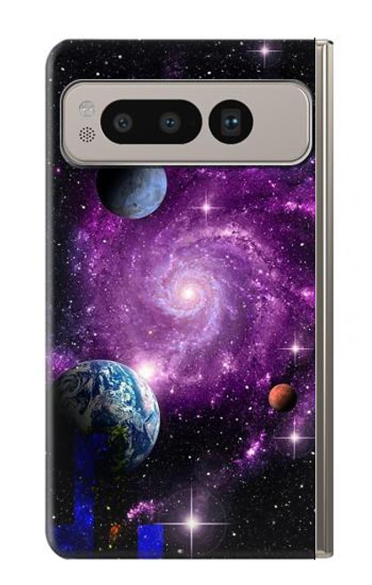 S3689 銀河宇宙惑星 Galaxy Outer Space Planet Google Pixel Fold バックケース、フリップケース・カバー