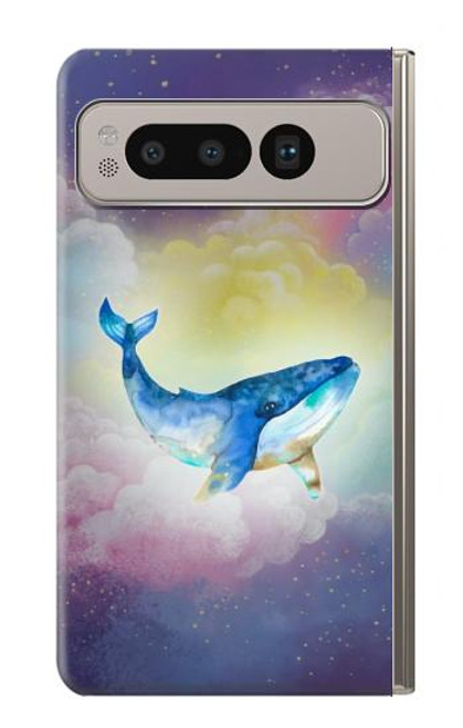 S3802 夢のクジラ パステルファンタジー Dream Whale Pastel Fantasy Google Pixel Fold バックケース、フリップケース・カバー