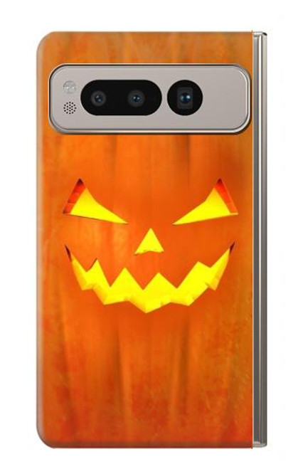 S3828 カボチャハロウィーン Pumpkin Halloween Google Pixel Fold バックケース、フリップケース・カバー