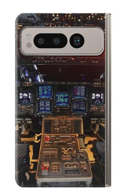 S3836 飛行機のコックピット Airplane Cockpit Google Pixel Fold バックケース、フリップケース・カバー