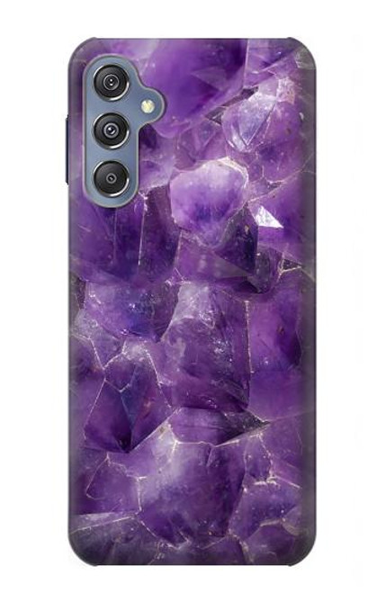 S3713 パープルクォーツアメジストグラフィックプリント Purple Quartz Amethyst Graphic Printed Samsung Galaxy M34 5G バックケース、フリップケース・カバー