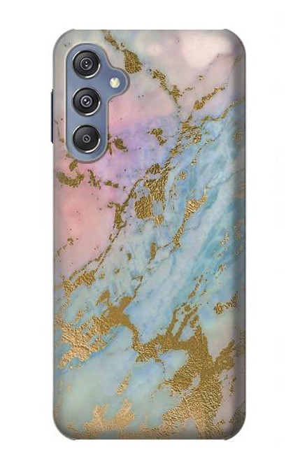 S3717 ローズゴールドブルーパステル大理石グラフィックプリント Rose Gold Blue Pastel Marble Graphic Printed Samsung Galaxy M34 5G バックケース、フリップケース・カバー