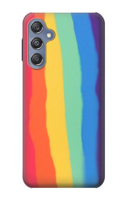 S3799 かわいい縦水彩レインボー Cute Vertical Watercolor Rainbow Samsung Galaxy M34 5G バックケース、フリップケース・カバー