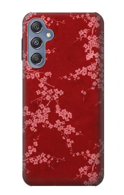 S3817 赤い花の桜のパターン Red Floral Cherry blossom Pattern Samsung Galaxy M34 5G バックケース、フリップケース・カバー