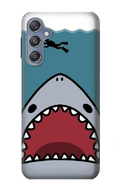 S3825 漫画のサメの海のダイビング Cartoon Shark Sea Diving Samsung Galaxy M34 5G バックケース、フリップケース・カバー