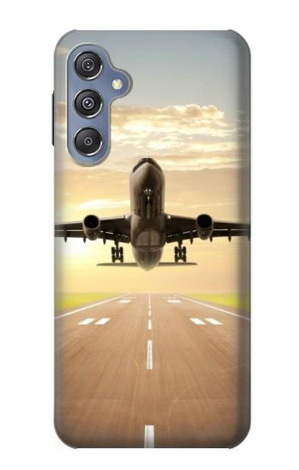 S3837 飛行機離陸日の出 Airplane Take off Sunrise Samsung Galaxy M34 5G バックケース、フリップケース・カバー