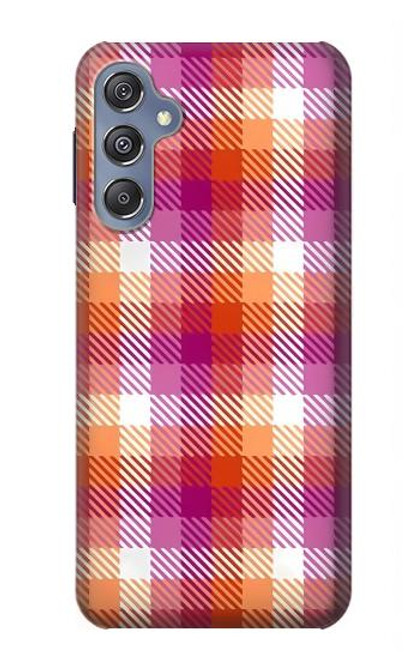 S3941 LGBT レズビアン プライド フラグ チェック柄 LGBT Lesbian Pride Flag Plaid Samsung Galaxy M34 5G バックケース、フリップケース・カバー