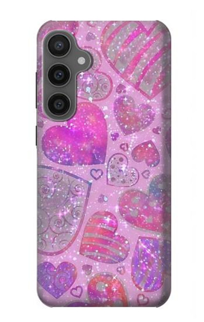 S3710 ピンクのラブハート Pink Love Heart Samsung Galaxy S23 FE バックケース、フリップケース・カバー