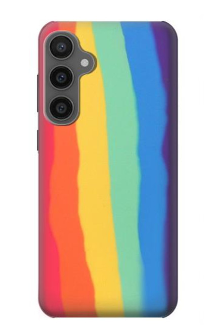 S3799 かわいい縦水彩レインボー Cute Vertical Watercolor Rainbow Samsung Galaxy S23 FE バックケース、フリップケース・カバー