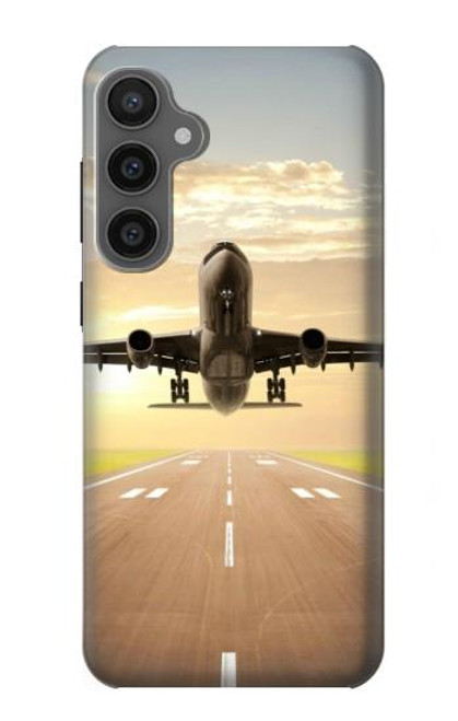 S3837 飛行機離陸日の出 Airplane Take off Sunrise Samsung Galaxy S23 FE バックケース、フリップケース・カバー