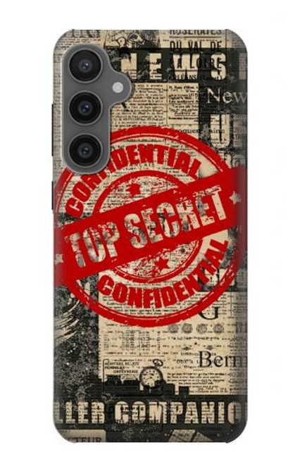 S3937 テキスト トップ シークレット アート ヴィンテージ Text Top Secret Art Vintage Samsung Galaxy S23 FE バックケース、フリップケース・カバー
