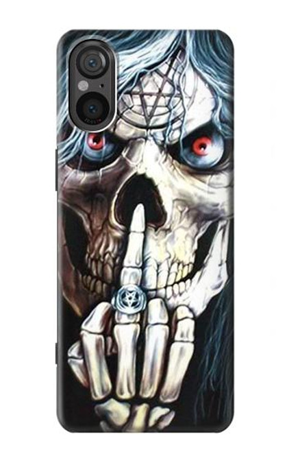 S0222 スカルペンタグラム 五芒星 Skull Pentagram Sony Xperia 5 V バックケース、フリップケース・カバー