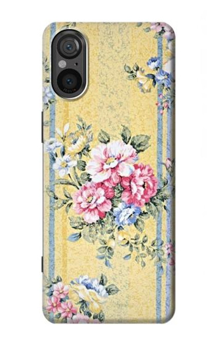 S2229 ビンテージの花 Vintage Flowers Sony Xperia 5 V バックケース、フリップケース・カバー