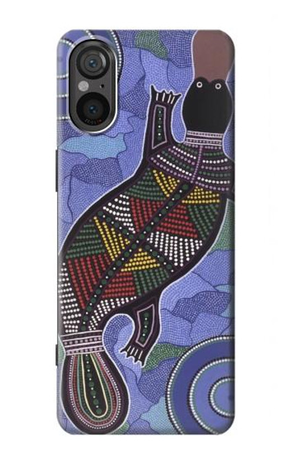 S3387 カモノハシオーストラリアのアボリジニアート Platypus Australian Aboriginal Art Sony Xperia 5 V バックケース、フリップケース・カバー