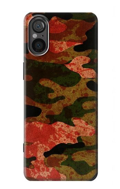 S3393 カモフラージュ 血液 Camouflage Blood Splatter Sony Xperia 5 V バックケース、フリップケース・カバー