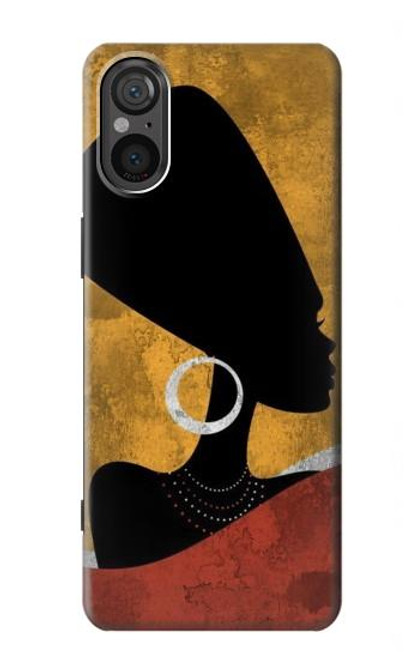 S3453 アフリカの女王ネフェルティティ African Queen Nefertiti Silhouette Sony Xperia 5 V バックケース、フリップケース・カバー