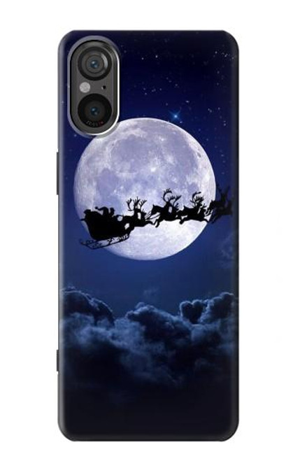 S3508 クリスマスサンタ Xmas Santa Moon Sony Xperia 5 V バックケース、フリップケース・カバー