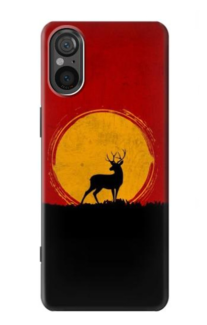 S3513 鹿の夕日 Deer Sunset Sony Xperia 5 V バックケース、フリップケース・カバー