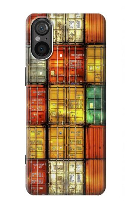 S3861 カラフルなコンテナ ブロック Colorful Container Block Sony Xperia 5 V バックケース、フリップケース・カバー