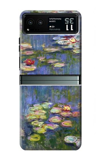 S0997 クロード・モネ 睡蓮 Claude Monet Water Lilies Motorola Razr 40 バックケース、フリップケース・カバー