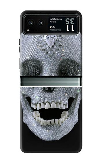 S1286 ダイヤモンドスカル Diamond Skull Motorola Razr 40 バックケース、フリップケース・カバー