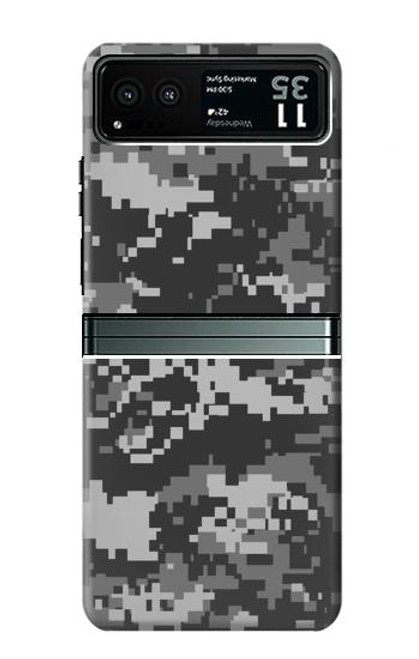 S3293 アーバンブラックカモ迷彩 Urban Black Camo Camouflage Motorola Razr 40 バックケース、フリップケース・カバー