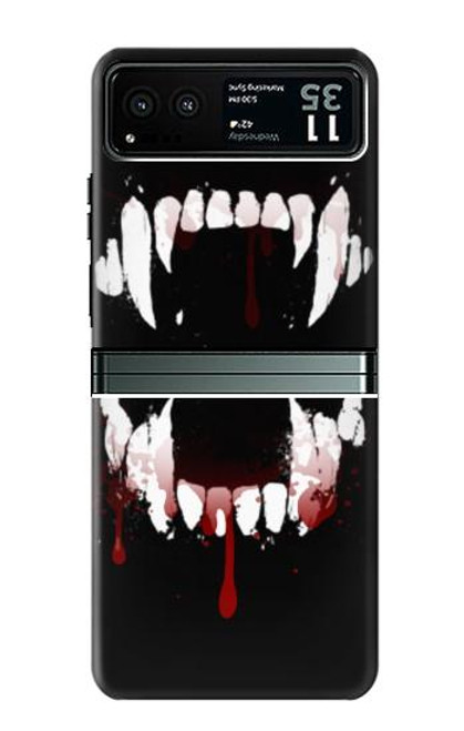 S3527 吸血鬼の歯 Vampire Teeth Bloodstain Motorola Razr 40 バックケース、フリップケース・カバー