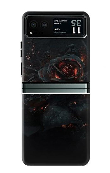 S3672 バーンドローズ Burned Rose Motorola Razr 40 バックケース、フリップケース・カバー