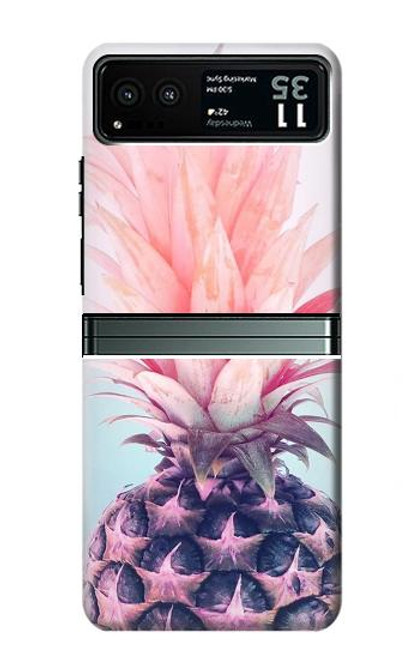 S3711 ピンクパイナップル Pink Pineapple Motorola Razr 40 バックケース、フリップケース・カバー