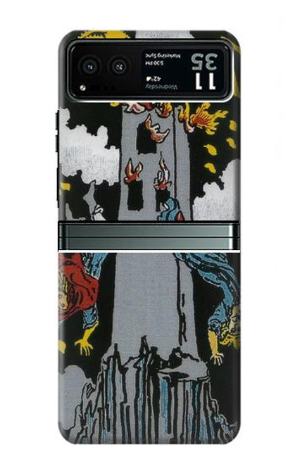 S3745 タロットカードタワー Tarot Card The Tower Motorola Razr 40 バックケース、フリップケース・カバー