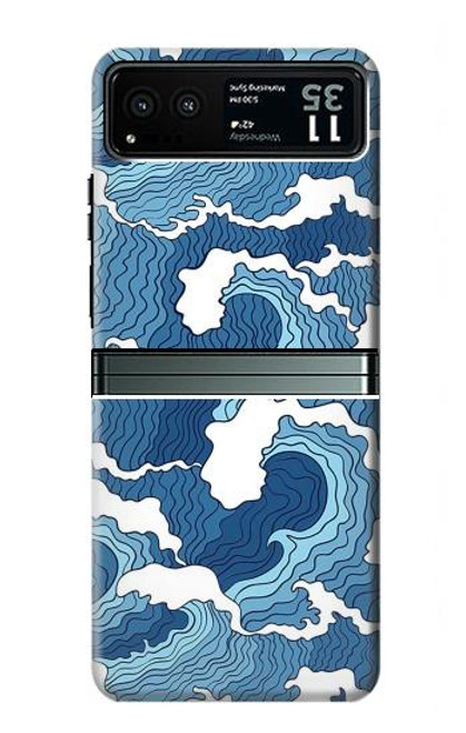 S3751 波のパターン Wave Pattern Motorola Razr 40 バックケース、フリップケース・カバー