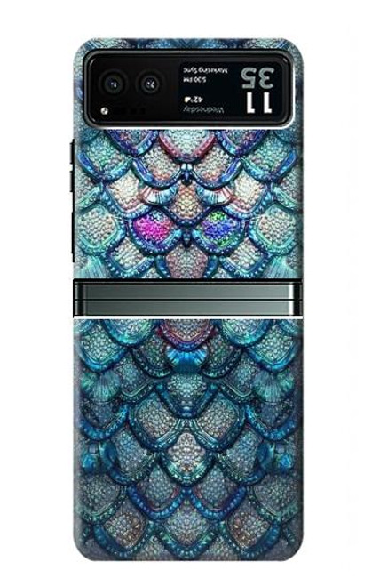 S3809 人魚の鱗 Mermaid Fish Scale Motorola Razr 40 バックケース、フリップケース・カバー